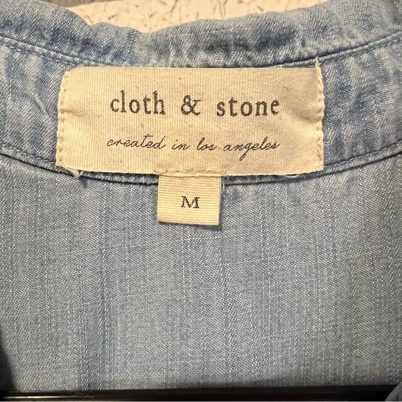 Cloth & Stone Anthropologie Light Blue Chambray Shirt Dress size medium - Picture 8 of 11